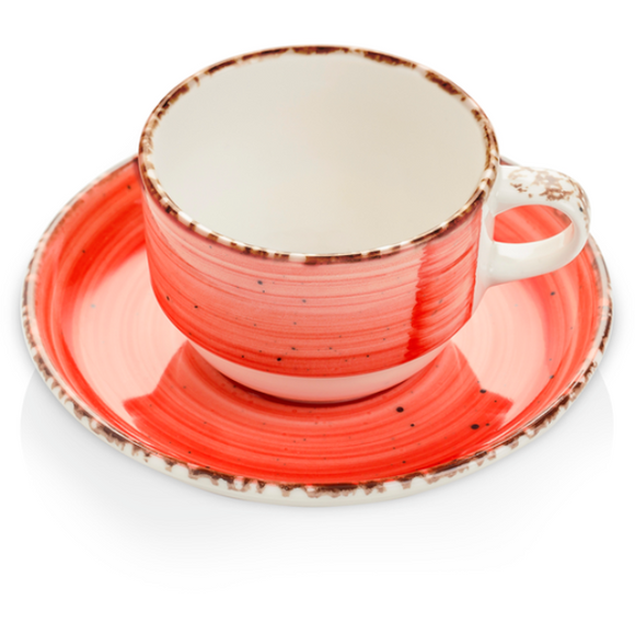 Gural EO Red Cup & Saucer 170CC