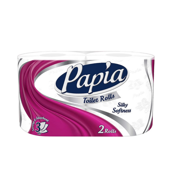 Papia Toilet Roll 3ply 2Roll Pkt