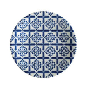 Kutahya Deep Plate-Blue and White Patterned