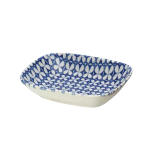 Kutahya Blue & White Patterned Rectangular Small Dish