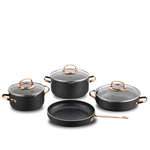 Korkmaz Galaksi Cookware 7pc Set A1372 Rose Gold